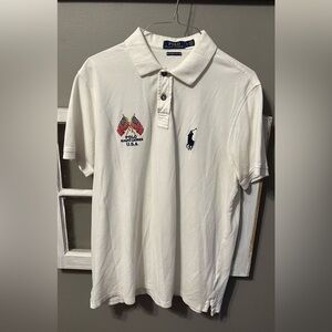 Polo Ralph Lauren sz L white custom slim fit golf shirt